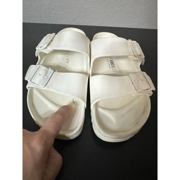 Birkenstock Eva Foam Sandal Slides Women 9 White Neutral Comfy Preppy Lounge - Picture 10 of 10